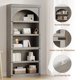 thumbnail image 5 of Yeshouse Librería rústica de 181 cm con puertas, estantería de madera profunda de 6 estantes para almacenamiento y exhibición, ideal para dormitorio y sala de estar, 5 of 6
