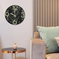 thumbnail image 3 of Reloj de pared de mármol de imitación, números luminosos en oscuridad, reloj analógico silencioso Negro Sunnimix reloj de pared silencioso, 3 of 8