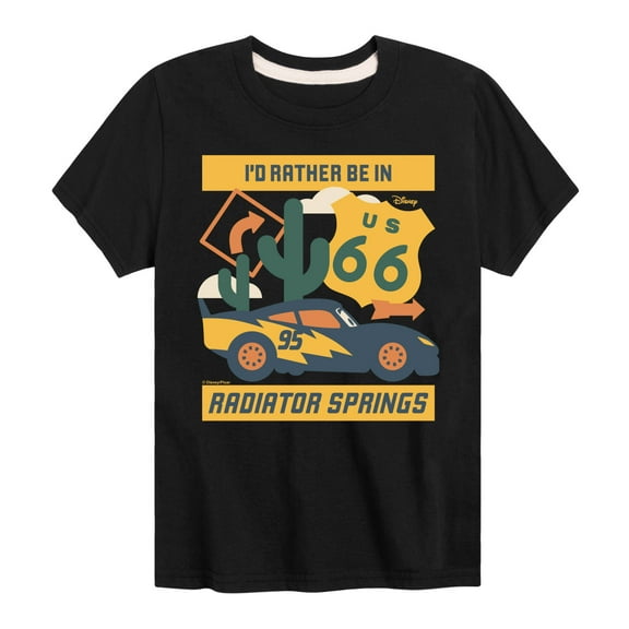 Disney - Cars - Id Rather Be In Radiator Springs - Boy's Toddler And Youth Short Sleeve Tee