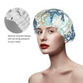 thumbnail image 4 of Balery Algae Corals And Seashells Shower Caps, Double Layer Waterproof Shower Cap, Double Layers Reusable Shower Cap With Soft Comfortable For Long Thick Hair Soft Bath Shower Hair Caps, 4 of 9