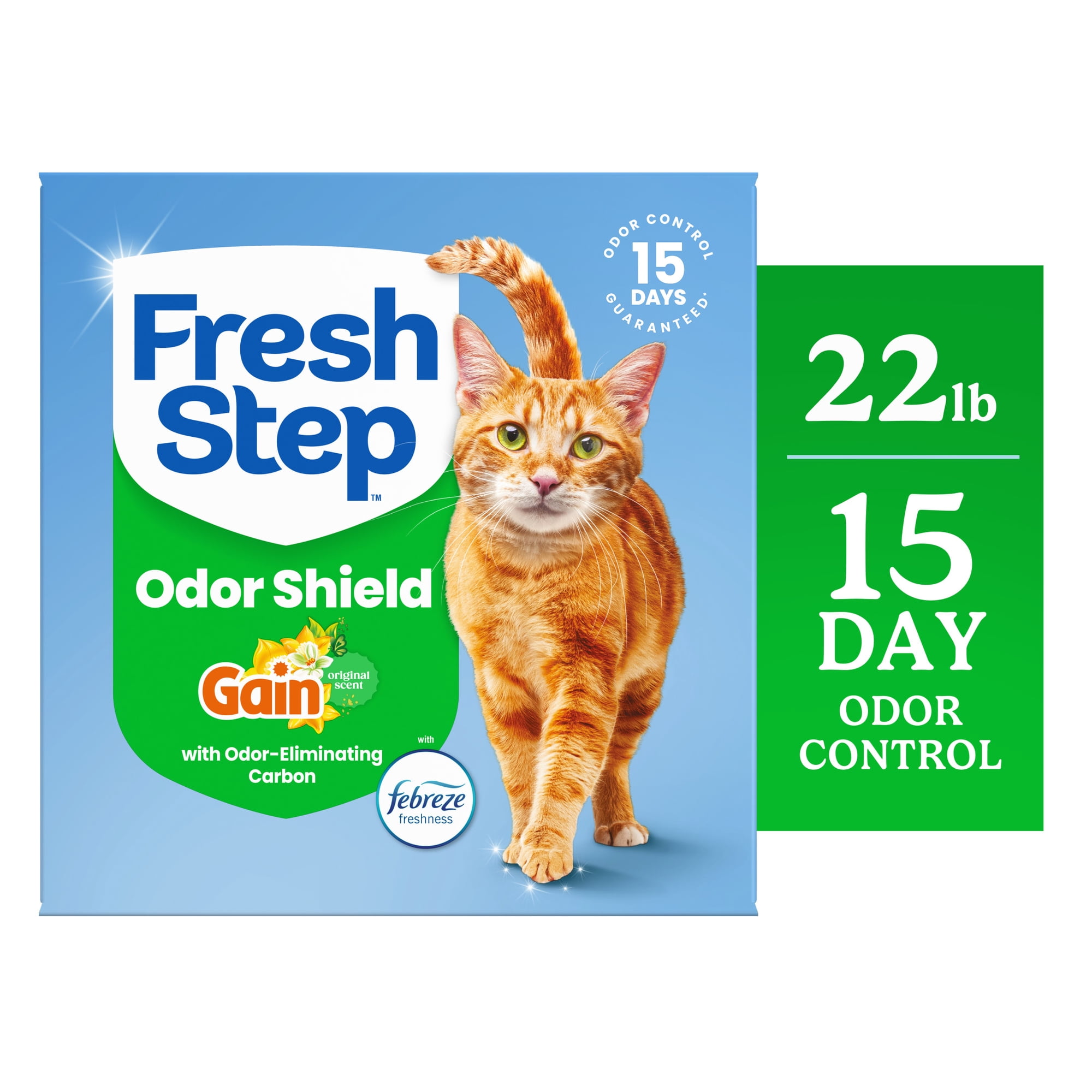 Fresh Step Odor Shield Multi-Cat Clumping Cat Litter, Gain Original Scent, 22 lb Box