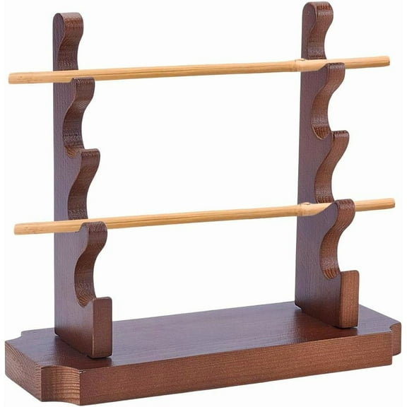 Wooden Wand Display Holder 7.09x2.72x6.38inch Handmade Wand Stand 4-Tier Wand Display