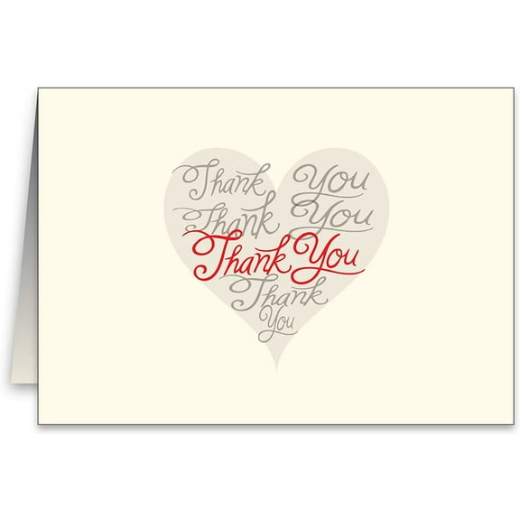 25 Thank You Cream Greeting Cards (5 X 7)