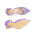 thumbnail image 4 of BLISSFUL STEP Women's Rhiness Bow Ankle Strap Stiletto Heel Pumps, 4 of 6