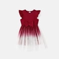 thumbnail image 3 of PatPat Family Matching Dresses Red Baby Girl 12-18 Months Mommy and Me Cotton Ribbed Spliced Ombre Mesh Dresses, 3 of 9