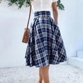 thumbnail image 2 of Zonest Women's plaid elastic waist A-line pleated taffeta maxi skirt, 2 of 8
