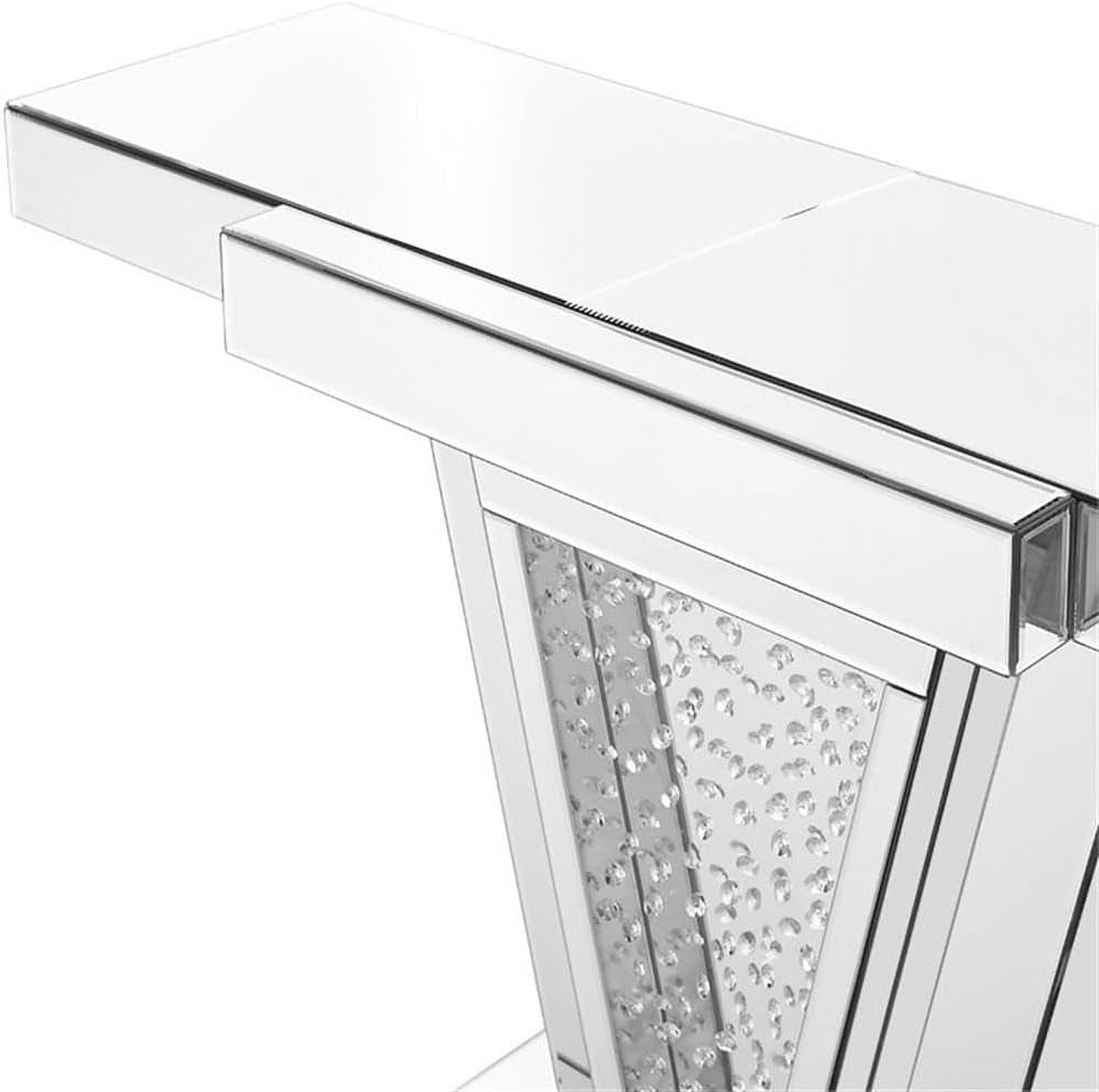 Elegant Decor Modern 47" Clear Crystal Mirrored Accent Console Table