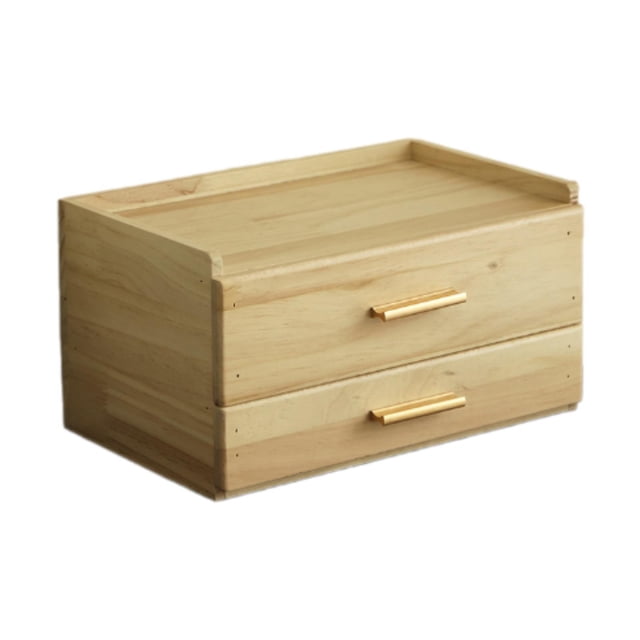 veasfak Capsule Holder Double Tier Coffee Pod Storage Drawer for Office Home Counter Wood Color