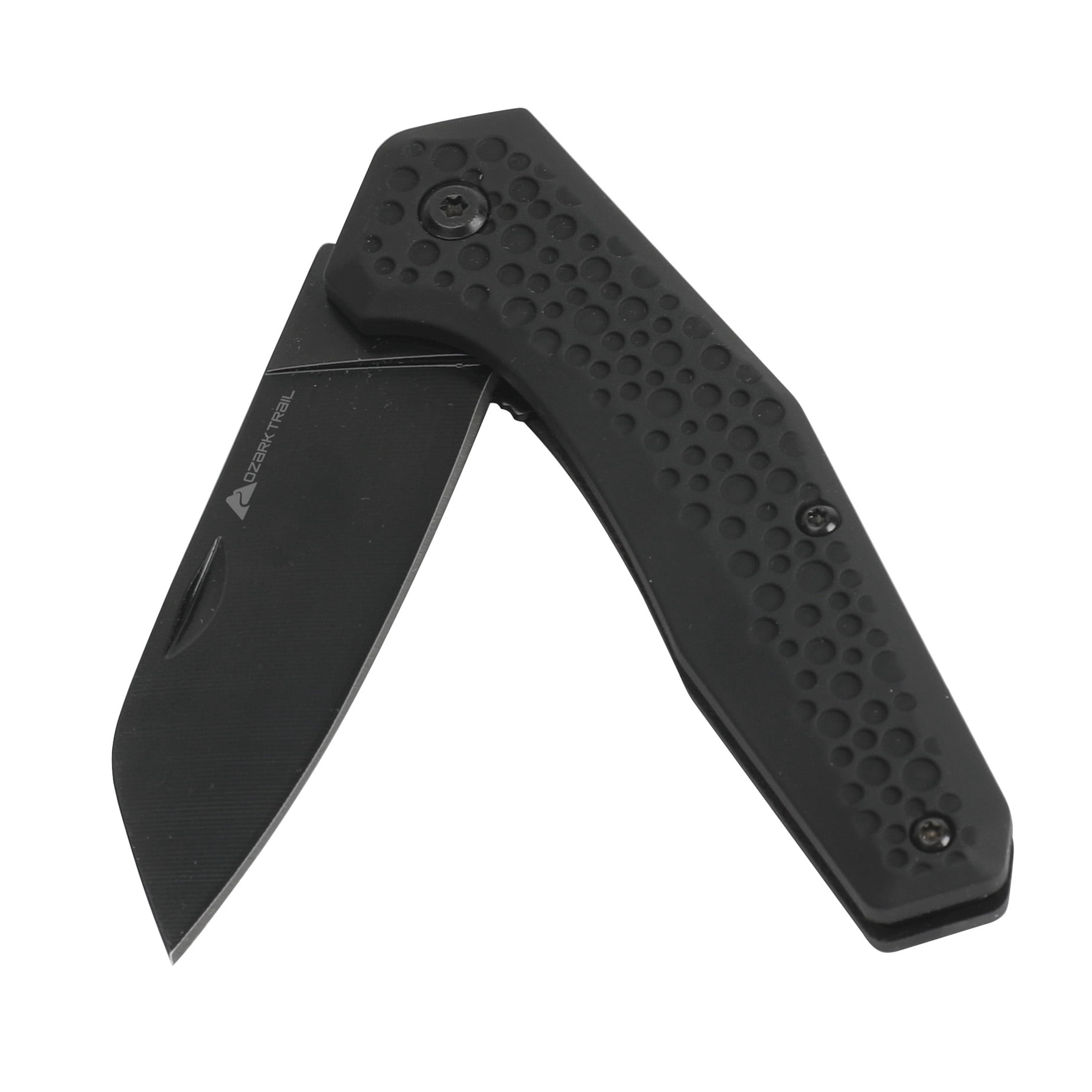 Ozark Trail 7 inch Folding Knife, Stainless Steel, Liner Lock, Pocket Clip, Black