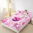 thumbnail image 3 of jejeloiu Pink Disco Cowgirl Full Size Sheets Kids,Girly Western Pattern Bed Sheets,4 Pieces, 3 of 6