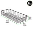 thumbnail image 4 of mDesign Metal Farmhouse Kitchen Cabinet Drawer Storage Basket, 4 Pack, Dark Gray, 4 of 9