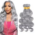 thumbnail image 1 of Hair Bundles WuvusNM Grey Body Wave Brazilian Remy 300 g, 1 of 6