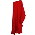thumbnail image 4 of Combinaisons pour Femmes à une Épaule Soirée Cocktail Semi-Formelle Robe Maxi Pantalon Ensemble de Tenue de Voyage pour Femmes P-111 Rouge-A m, 4 of 5