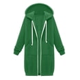 thumbnail image 6 of VISALY Zip Up Hoodies Oversized Hoodies Long Sleeve Long Tunic Sweatshirts Oversized Fleece Casual Fall Jacket Coat with Pocket Plain Hoodies Female Hoodies Super Soft Tops Trendy Tops Green Xxl, 6 of 9