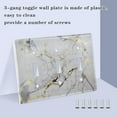 thumbnail image 4 of 3 Gang Switch Covers White and Gold Marble Light Wall Plate Home Faceplate Switch Plates 6.37”x4.48”, 4 of 8