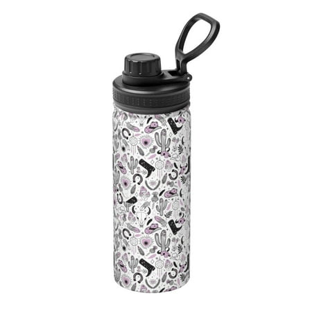 

Goofa Cowboy Print 18oz Sports Insulated Kettle With Straw Water Bottle Sports Water Bottle For Running Hiking Cycling Climbing Mans Womans