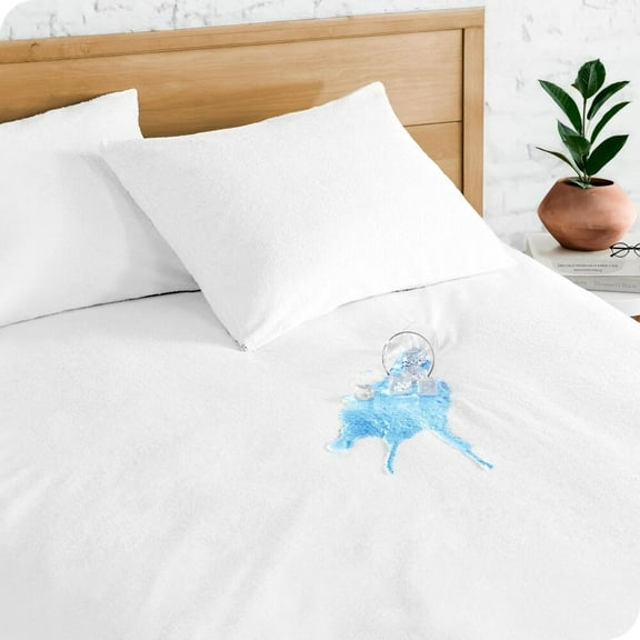 DISEN Twin Size Mattress Protector - Premium 100% Waterproof Mattress Protector - Vinyl Free - Cooling Mattress Protector (Twin, White)