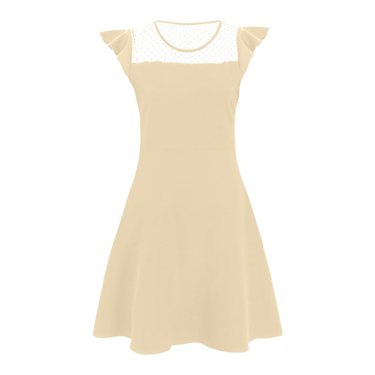 white and gold maxi dress with sleeves Aurelie Appliqué Short Sleeve Mini Dress main image 0
