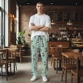 thumbnail image 5 of Men's pajama pants featuring a charming chihuahua dog print， soft home pajama pants， casual and comfortable loose fit pajama pants， elastic waistband, 5 of 10