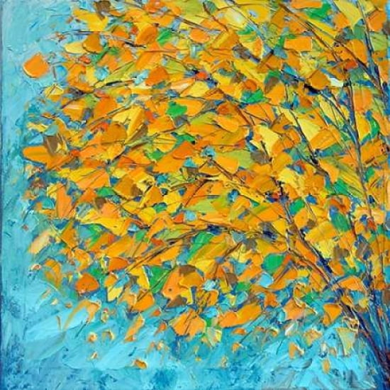 Autumn On Teal Canvas Art - Ann Marie Coolick ()