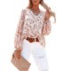 thumbnail image 2 of VISgogo, camiseta de gasa de manga larga para mujer, estampado Floral, jerséis casuales elegantes con cuello en V, Tops de oficina, ropa de calle VISgogo moda, 2 of 9