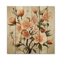 thumbnail image 3 of Designart "Blissful Peach Blossoms V" Floral Print on Natural Pine Wood, 3 of 5