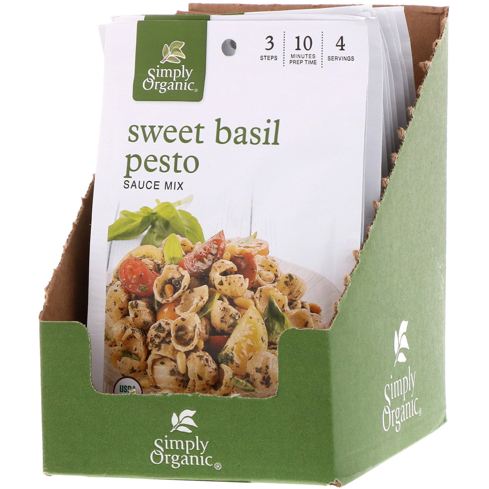 Simply Organic Sweet Basil Pesto Sauce Mix, 12 Packets, 0.53 oz (15 g