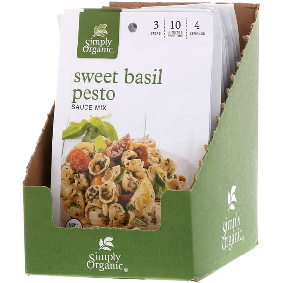 (12 Pack) Simply Organic Sweet Basil Pesto Sauce Mix, 0.53 oz