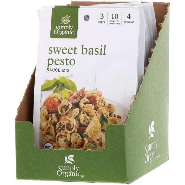Simply Organic Sweet Basil Pesto Sauce Mix, 12 Packets, 0.53 oz (15 g