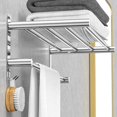 thumbnail image 1 of Caximsy Barra De Toalla Ajustable Para Montaje En Pared De Baño Toallero De Ducha Adhesivo De 17-30,7 Pulgadas Toalleros De Baño De Acero Inoxidable Para Inodoro Cocina Colgador De Toalla Doble (Toall, 1 of 5