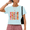 1-Blue, variant on Giffimy Women's White Colorful Brushstroke Stripes Wildflower Graphic Short Sleeve Crop T-Shirt XS-XL Crewneck Top