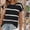 Beige, variant on CHUMUD Womens Summer Tops Cap Sleeve Crew Neck Top Loose Fit Striped Knit Top Going Out Clothes