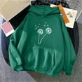 thumbnail image 2 of Jinhomg Cute Fall Sweatshirt for Women Trendy Dandelion Printed Hoodies Lightweight Comfy Long Sleeve Hooded Pullover Daily Wear Army Green S, 2 of 4