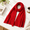 Bright Red, variant on Black Unbranded Merino Winter Scarf, 71" x 12" One Size Fits