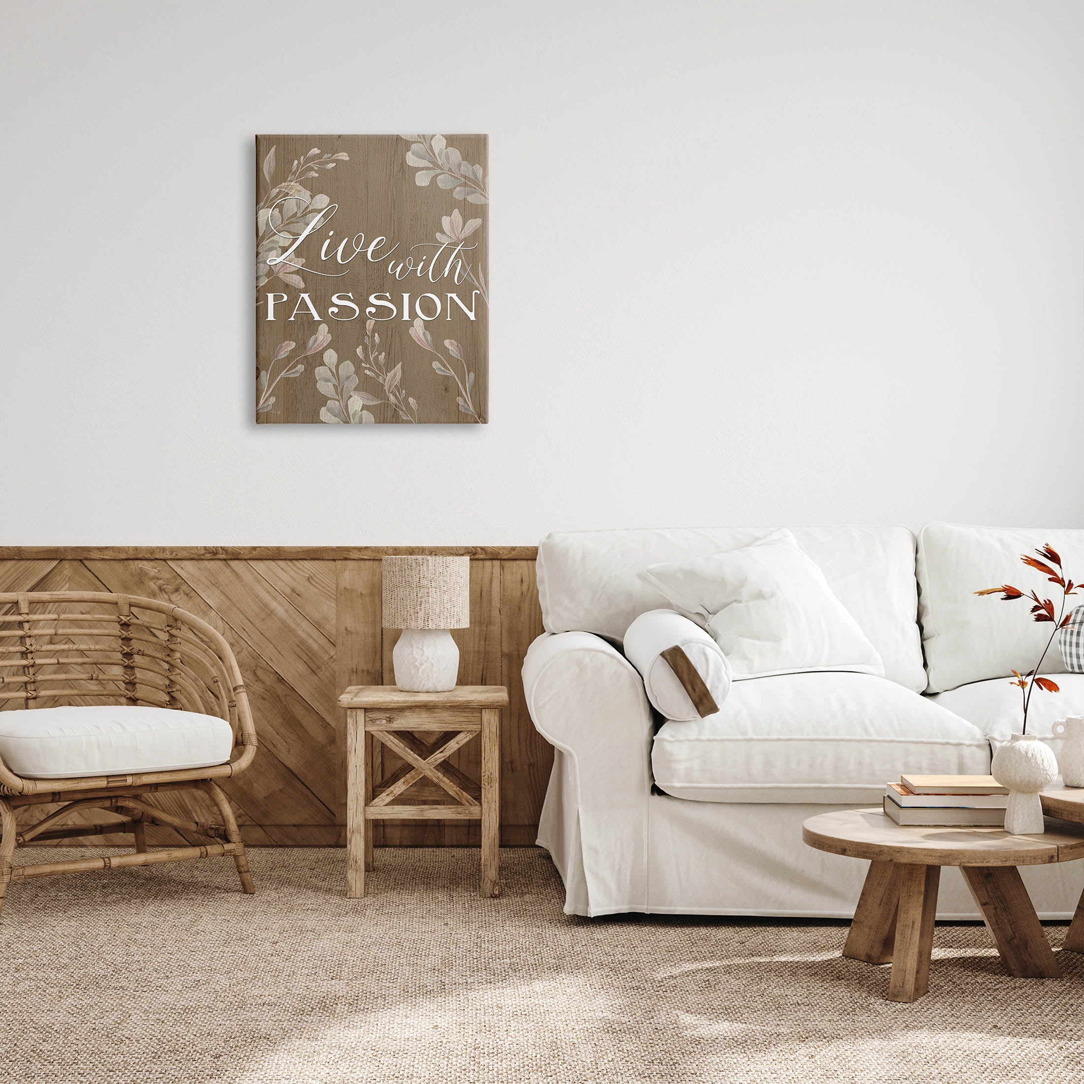 Live With Passion Rustic Botanicals Botanical & Floral Graphic Art Gallery Wrapped Canvas Print Wall Art