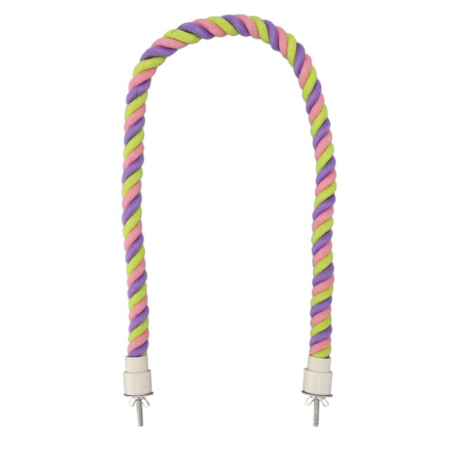 Perca de cuerda para pájaros, divertido columpio colorido, escalada, cuerda de algodón, juguetes para pájaros para periquitos, cacatúas, loros, agapornis, periquitos, 80 cm/31,5 pulgadas
