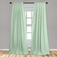thumbnail image 5 of Ambesonne Mint Curtains, Retro Circles Geometric, Pair of 28"x95", Seafoam Almond Green, 5 of 5