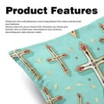 thumbnail image 2 of Cross Throw Pillow - Velvet Pillow Inserts Covers with Unique Patterns - Set of 2 - Available in 16x16, 18x18, 20x20 Inches for Various Occasions, 2 of 6