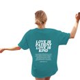 thumbnail image 2 of WILLBEST T-Shirt Femme Décontracté et à la Mode Imprimé Lettre Col Rond T-Shirt Surdimensionné, 2 of 5