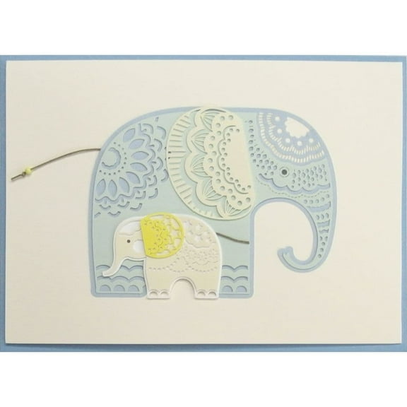NIQUEA.D, Big & Little Elephant New Baby Card