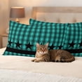 thumbnail image 3 of Outdoor Pillow Covers Western Star Buffalo Check Plaid Waterproof Pillow Cases 20x12 Set of 2, Green Black Checker Throw Pillow Cover Pillowcase for Patio Balcony Couch Garden, 3 of 9