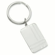 Rhodium-plated Kelly Waters Criss Cross Pattern Engraveable Key Ring KW679