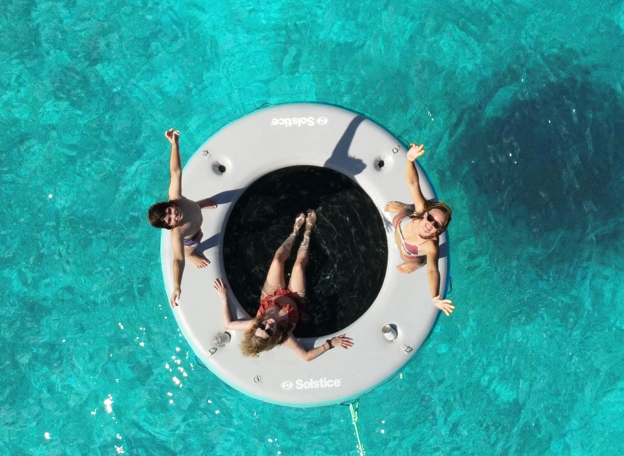 Swimline Inflatable Circular Mesh Dock - 8' - Blue and White