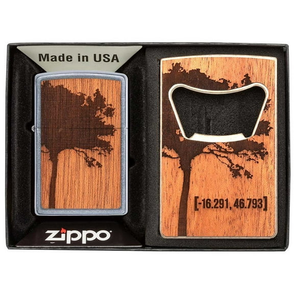 Zippo 49066 Woodchuck Windproof Lighter and Bottle Opener Gift Set