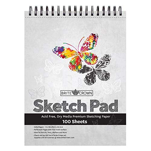 200 Sheets Pack of 2 Ideal for Kids Artisto 9x12 Premium Spiral Bound Sketch Book Set 89g/m2 Teens & Adults. Acid-Free Drawing Paper 
