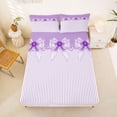thumbnail image 5 of Erosebridal Cartoon Cute Bows Queen Sheet Sets For Girls,Dreamy Princess Bowknot Bed Set 4pcs, 5 of 6