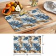 thumbnail image 6 of Vintage Palm Leaf Placemats Set of 6, Blue Flowers Tropical Plants Non-Slip Place Mats Washable Table Mats for Kitchen Dining Table Decorations Indoor/Outdoor, 6 of 9