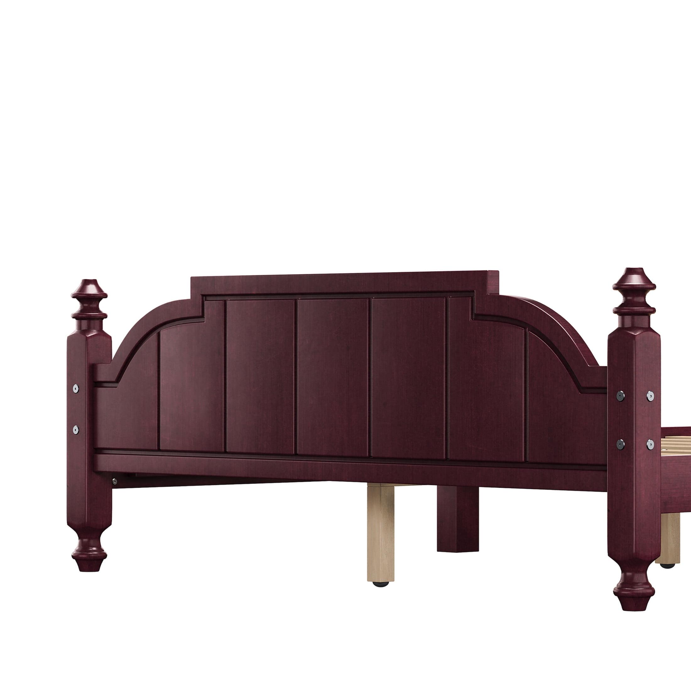 Noble House Full Bed Frame with Headboard, Vintage Wooden Platform Bed with Slat Support, Espresso