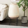 thumbnail image 3 of DecMode 34" Wide Beige Magnesium Oxide Vase with Black Metal Stand, 3 of 11