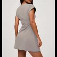 thumbnail image 4 of Vestido Camisero de Verano para Mujer, Informal, Holgado, con Mangas y Corte Recto. Gris M, 4 of 9